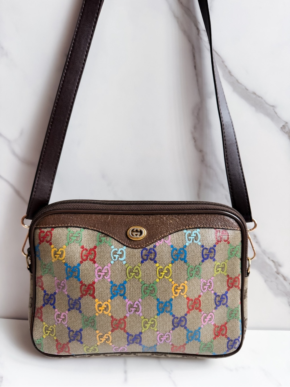 Authentic Gucci Guccissima Clutch as Crossbody ❤️💚 - Picture 3 of 13